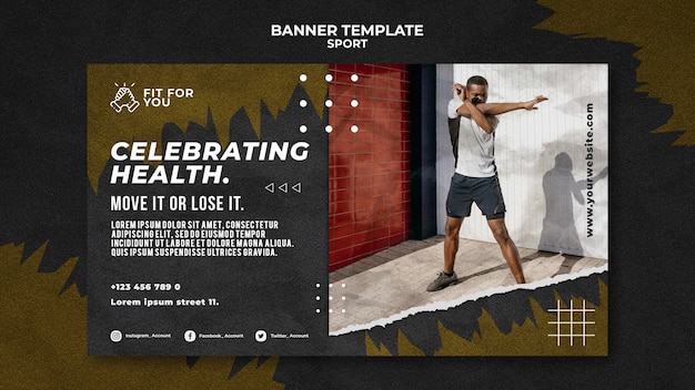 Horizontal Banner Template for Celebrating Health – Free Download