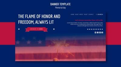 Memorial Day Banner PSD Template – Free Download