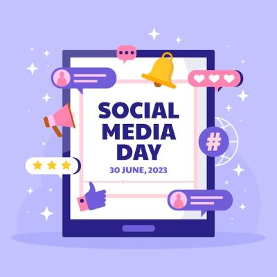 Flat Illustration for Social Media Day Celebration – Free Download