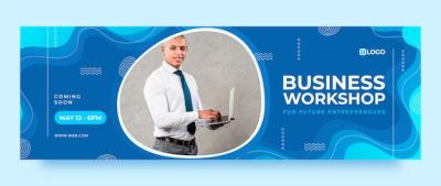 Hand Drawn Fluid Business Workshop Twitter Header – Free to Download