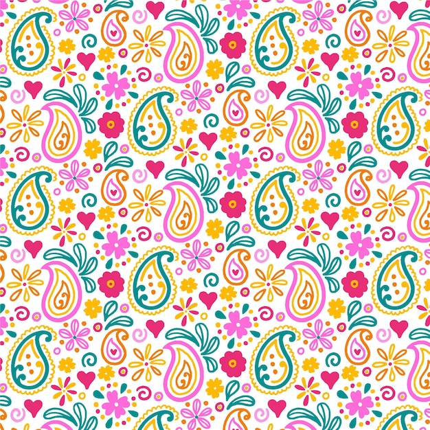 Inspirational Colourful Paisley Seamless Pattern – Free Download