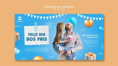 Social Media Promo Template for Dia dos Pais Featuring Balloons and Hearts – Free Download