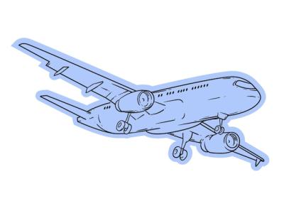 Hand Drawn Airplane Outline Illustration – Download Free Stock Photo