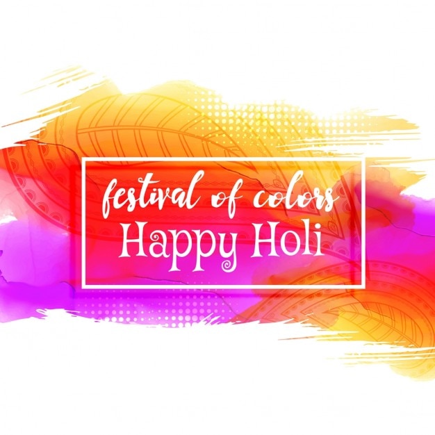 Holi Festival Watercolor Frame – Free Download