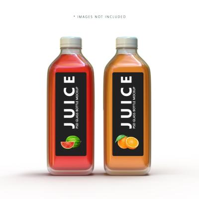 Red and Orange Juice Bottle PSD Mockup – Free Download