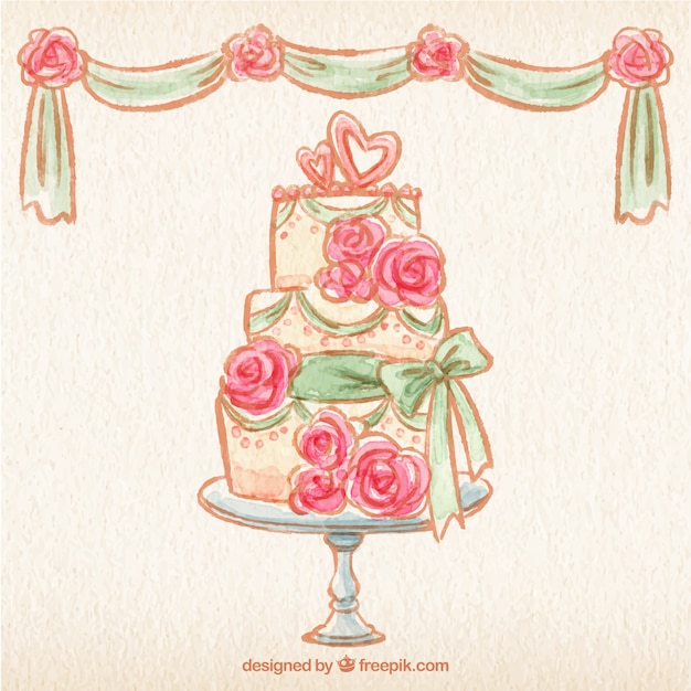 Hand Painted Wedding Cake – Free Download, Download Free Stock Photo