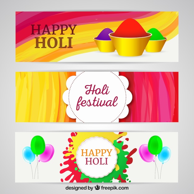 Realistic Holi Festival Banners – Download Free Stock Photos