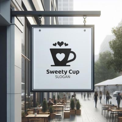 Changeable Logo Design Mockup for Shop Sign – Free Download