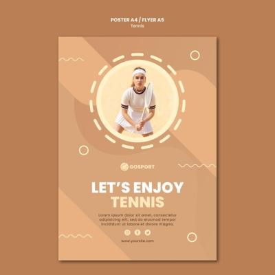 Poster Template for Playing Tennis – Free Download