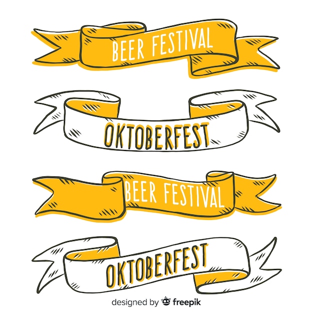 Hand Drawn Oktoberfest Banner Collection – Free Download