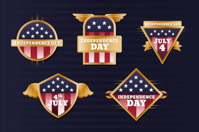 4th of July Gradient Labels Collection – Free Download