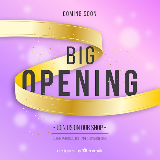 Flat Style Opening Soon Background – Free Download