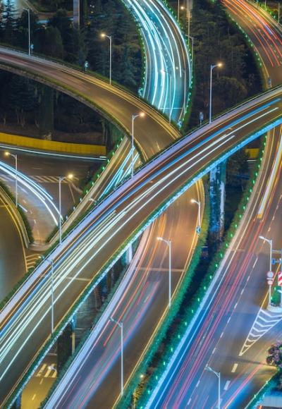 Aerial View of Shanghai Overpass at Night – Free Stock Photo for Download