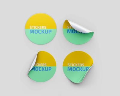 Wrinkled Sticker Mockup Pack – Download Free Stock Photo