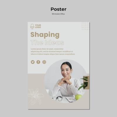 Minimalist Office Poster Template – Free Download for Your Creative Projects