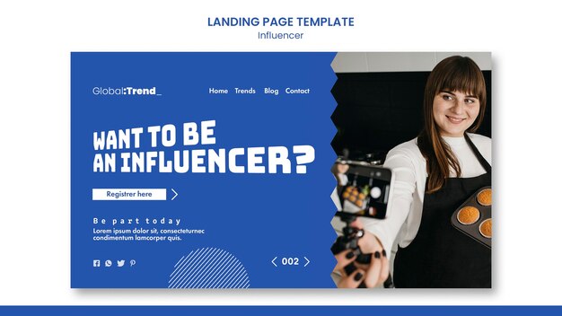 Influencer Landing Page Template – Free Download