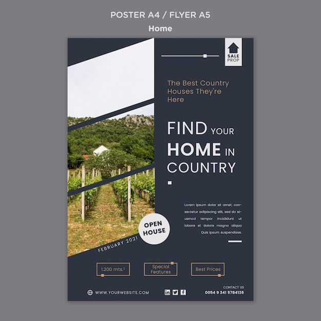 Vertical Poster Design for Perfect Home Search – Free Download