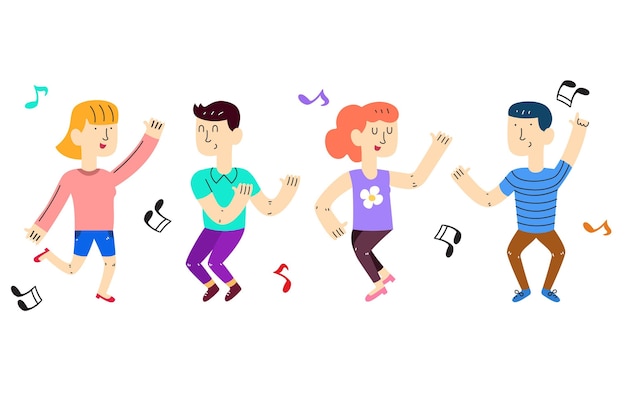 Hand Drawn People Dancing Illustration – Free Stock Photo, Download Free