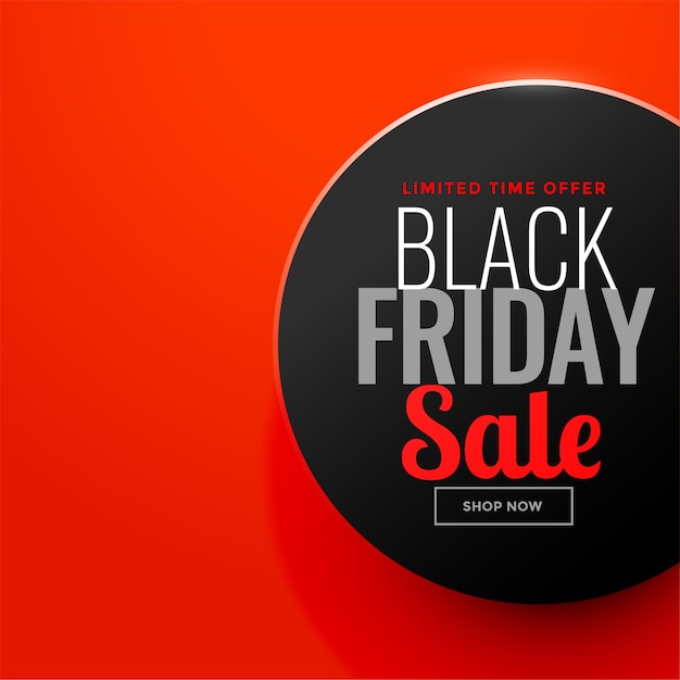 Black Friday Sale Circle on Red Background – Free Download