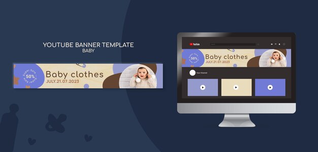 Flat Design Baby Store YouTube Banner – Free Stock Photo, Download for Free