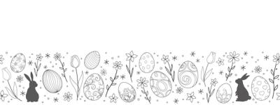 Easter Vector Background Illustration Featuring Bunnies, Eggs, and Flowers – Free Download