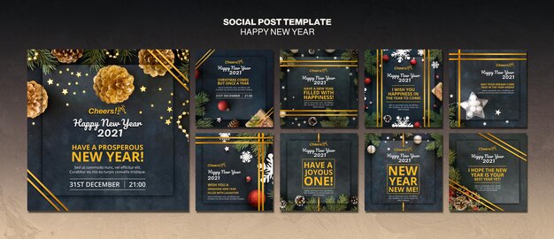 Happy New Year 2021 Social Media Post Template – Free to Download