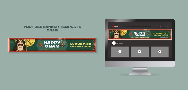 Onam Day YouTube Channel Art Template – Free Download