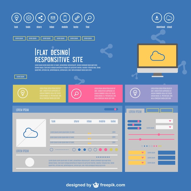 Flat Responsive Site Design for Your Projects – Free Download