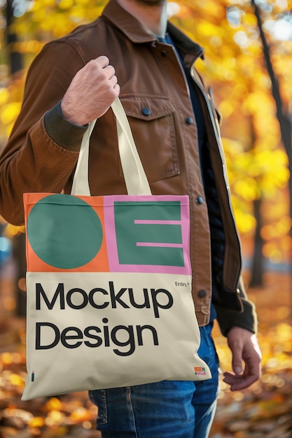 Autumn Tote Bag Mock-Up Design – Free Download