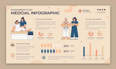 Hand drawn physiotherapist infographic template – free download