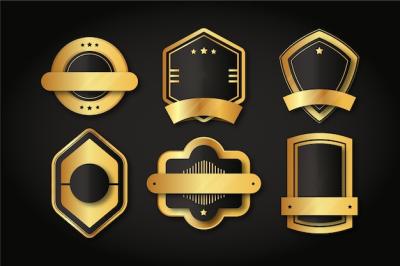 Gradient Golden Luxury Badges – Free Download