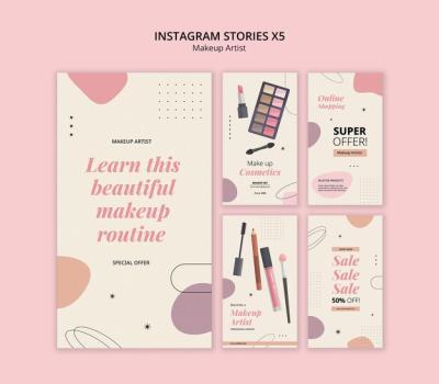 Makeup Artist Instagram Stories Template Design – Free Download