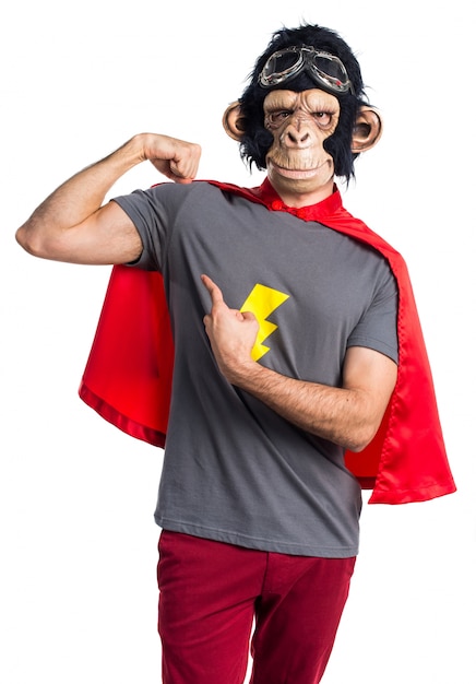 Superhero Monkey Man Making Strong Gesture – Free Download