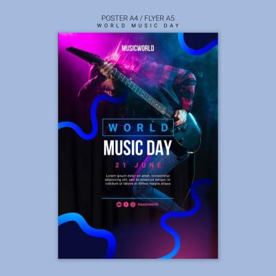 Gradient Music Template Design – Free Download