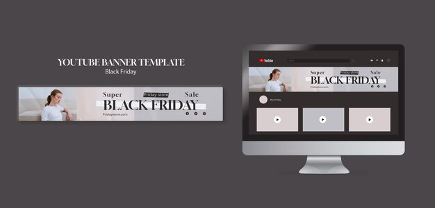 Flat Design Black Friday YouTube Banner Template – Free Download