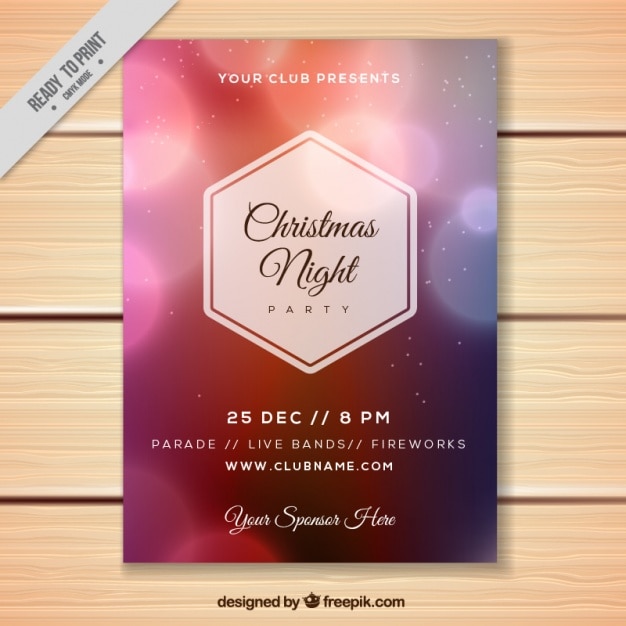 Bokeh Christmas Party Brochure – Free Download