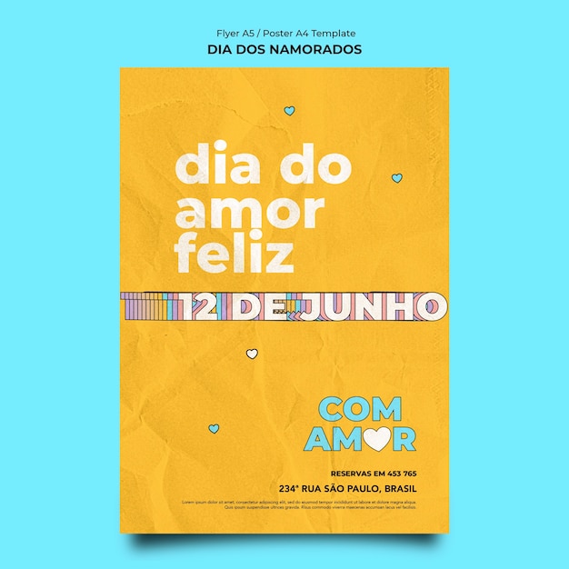 Dia dos Namorados Poster Design Template – Free Download