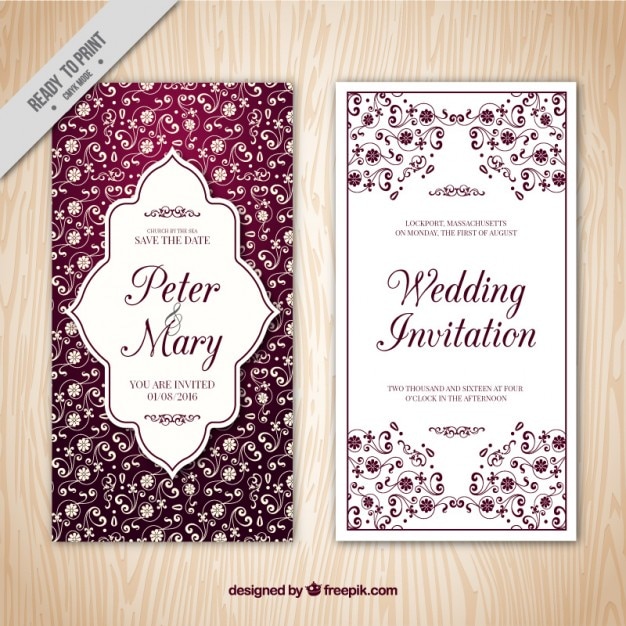 Chic Vintage Wedding Invitation – Free Download