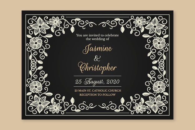 Retro Wedding Invitation Template – Free to Download