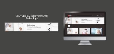 Geometric Technology Innovation YouTube Banner Template – Free Download