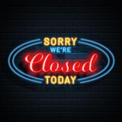 Neon Sign Design: Sorry, We’re Closed – Free Download