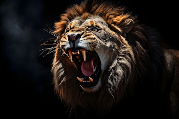 Roaring Fantasy Lion with Dark Background – Free Stock Photo Download