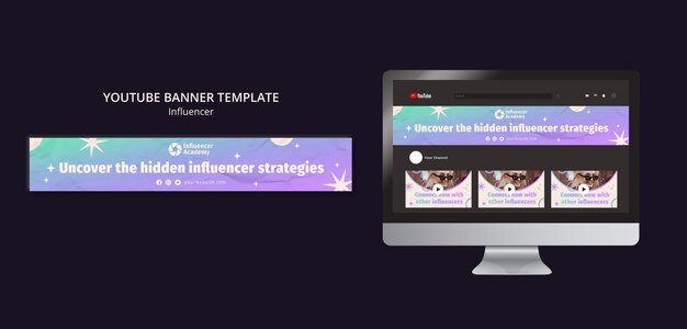 Gradient Influencer Job YouTube Banner – Free Download