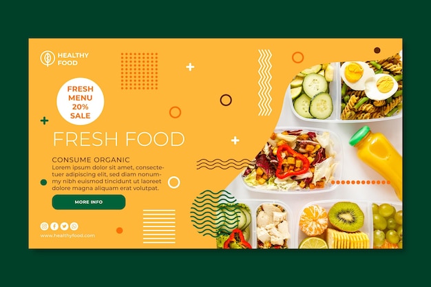 Bio and Healthy Food Banner – Free Download