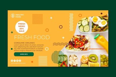 Bio and Healthy Food Banner – Free Download