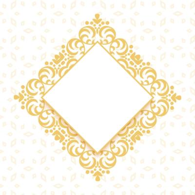 Decorative Golden Floral Border Frame Background for Wedding – Free Download