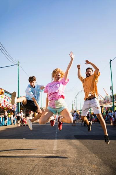 Funfair Streets with Friends – Free Stock Photo, Download Free