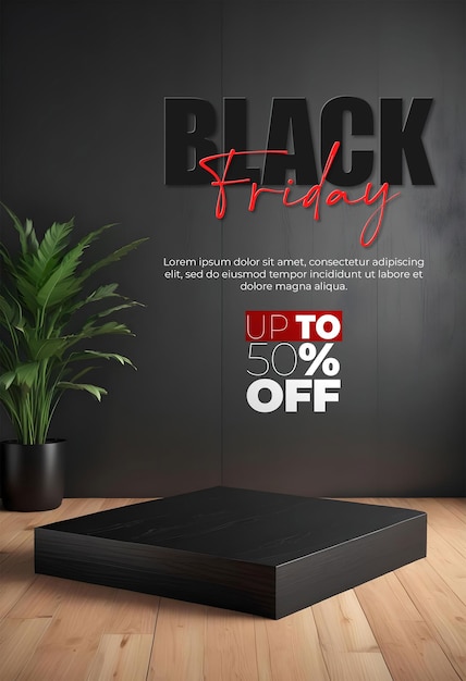 Black Friday Podium for Displaying Products – Free Download