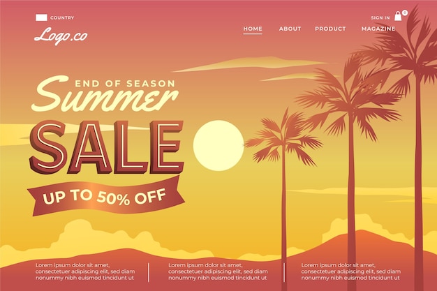 End of Season Summer Sale Landing Page Template – Free Download