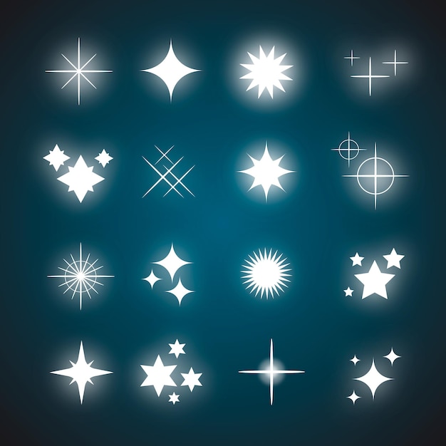 Flat Sparkling Star Collection – Free Download